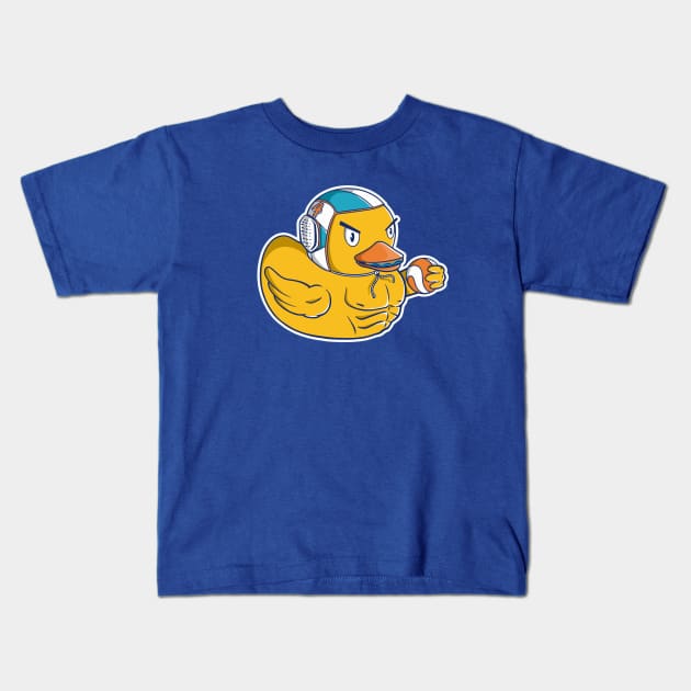 Cute Water Polo Rubber Ducky // Squeaky Duck Bath Toy Yellow Duck Kids T-Shirt by Now Boarding